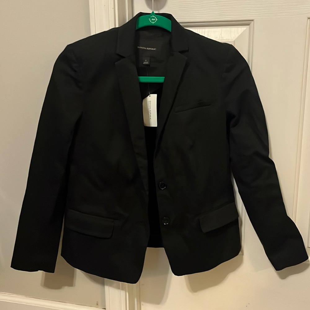 Black banana republic two button, polyester, blazer